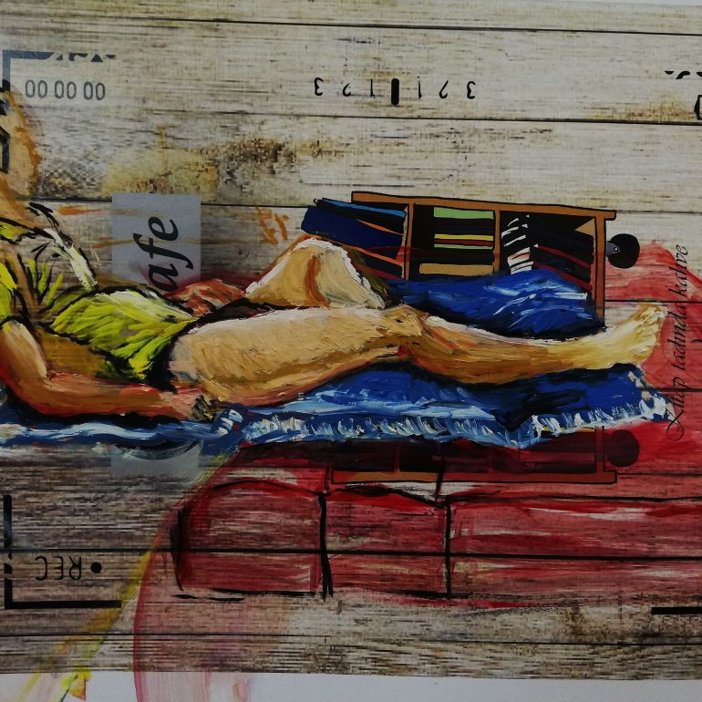 Ece Deniz (Afiş Üzerine Yağlı Boya, 29x42cm, 2020)