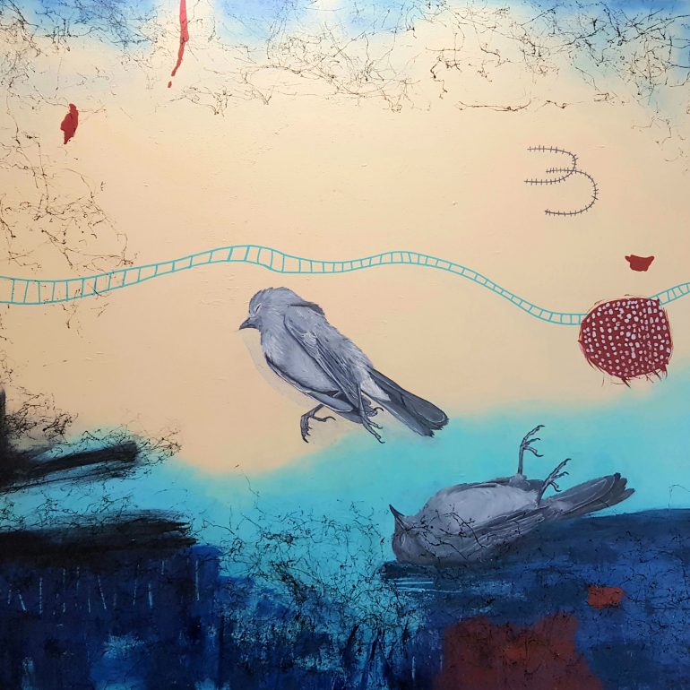 Emine Dirik (İsimsiz, 100x120 cm, tuval üzerine akrilik ve yağlıboya, 2019)