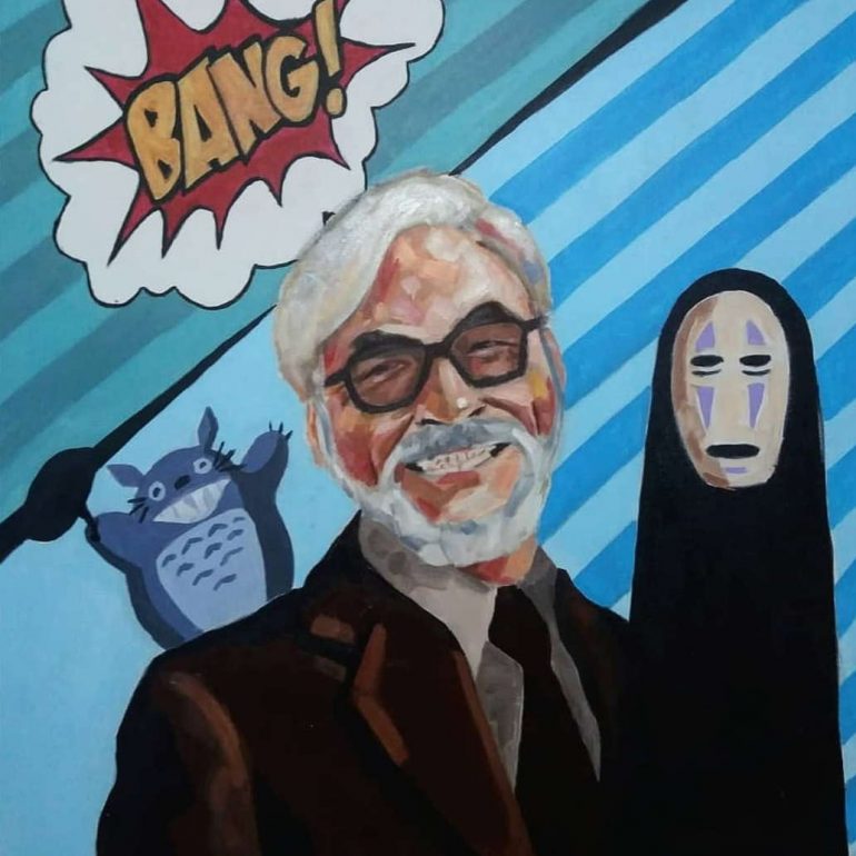 Naim Enes (Daşdemir-Hayao Miyazaki-T.Ü.K.T-80x70cm, 2020)