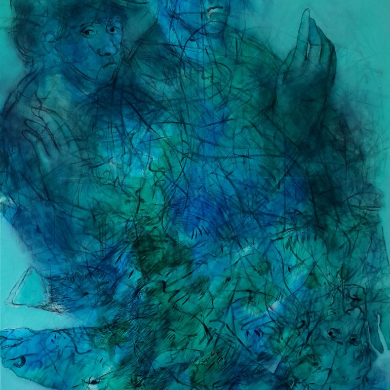 Şemsi Altaş (Ötekiyle Karşılaşma- Encounter with the Other-Acylic On Canvas, 130x100cm, 2016)