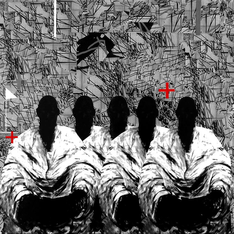 Engin Aslan “Pasajlar No. IX”, Mukavva Üzerine Karışık Teknik, 30 X 30 cm, 2020