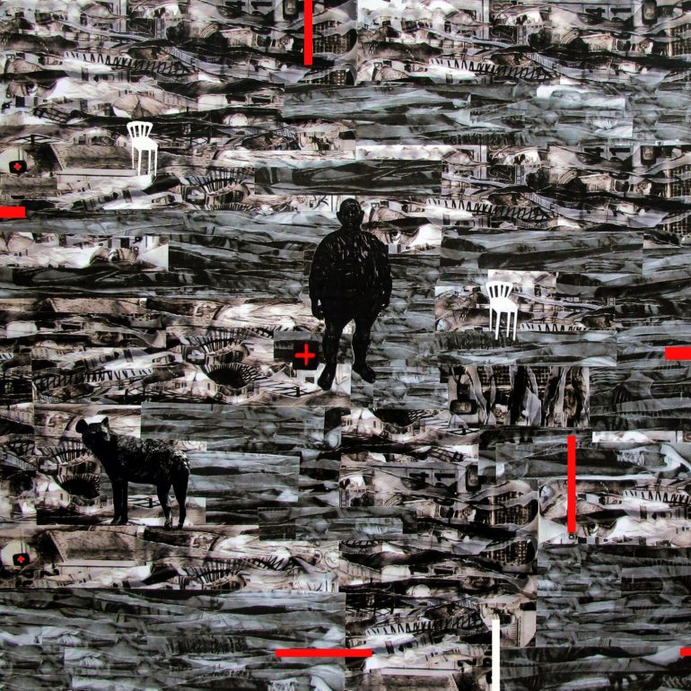 Engin Aslan “Pasajlar No. XXII”, Mukavva Üzerine Karışık Teknik, 50 X 50cm, 2020