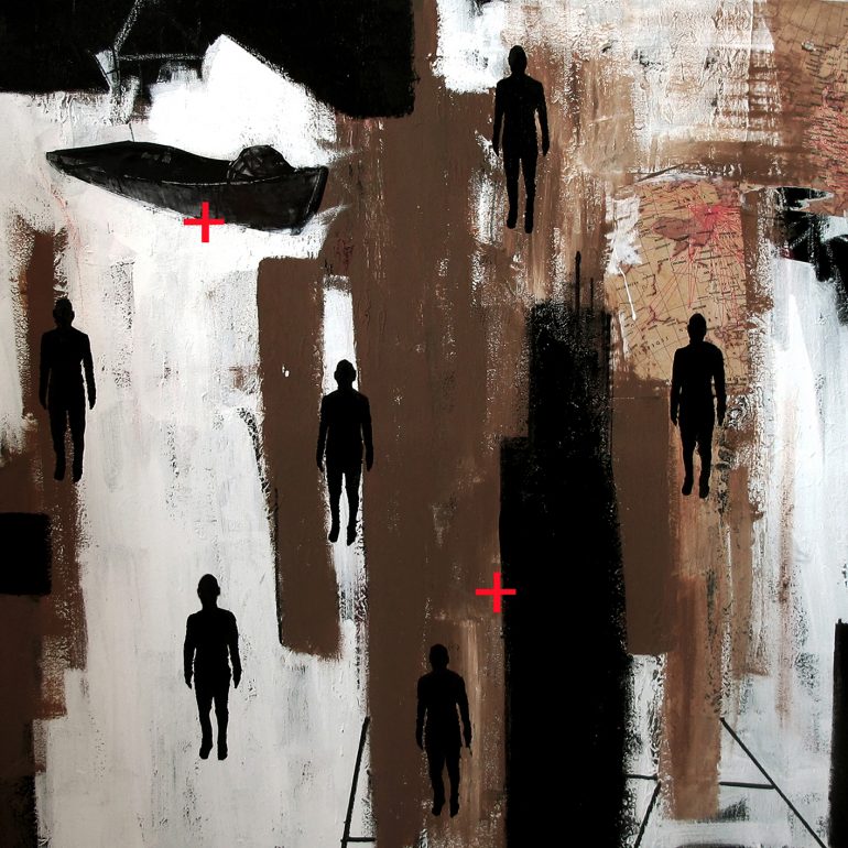 Engin Aslan “Pasajlar No. XXI”, Tuval Üzerine Karışık Teknik, 80 X 80 cm, 2020