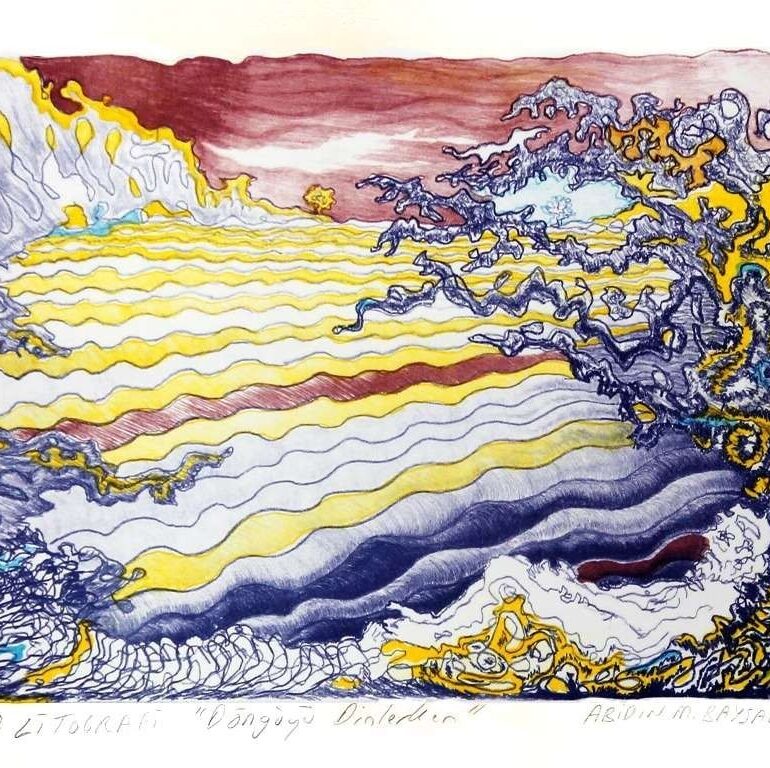 “Döngüyü Dinlerken“ 3/8 Litografi 2021